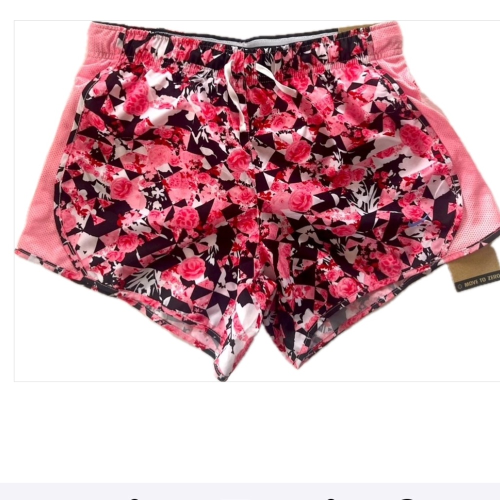 Nike Dri Fit Pink Floral Running Shorts Girls Size XL